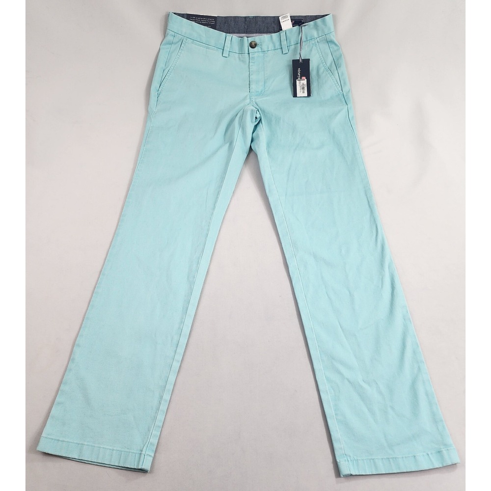 Vineyard Vines Breaker Pants Mens 32x32 Blue Stretch Chino 1P1290 Caicos NEW